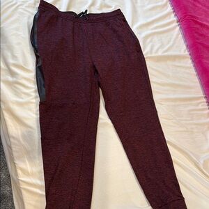 Maroon Jogger Pants with Black Accents